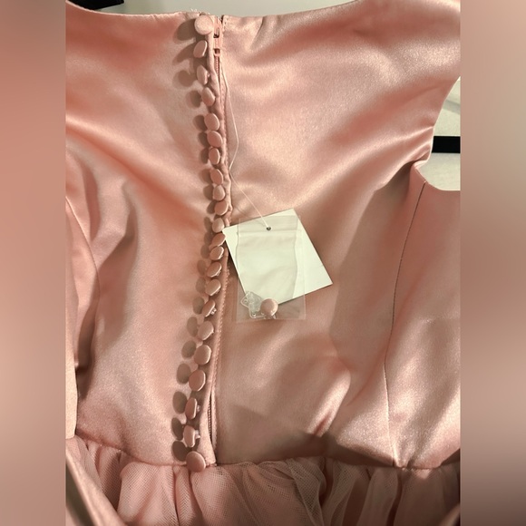 David’s Bridal Blush Gown w/ Crystal Sash – Size 8 - Picture 5 of 5